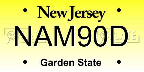 NAM90D New Jersey License Plate