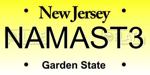 NAMAST3 New Jersey License Plate