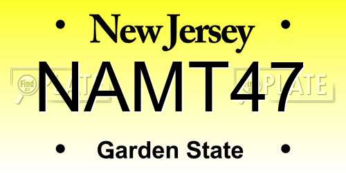 NAMT47 New Jersey License Plate