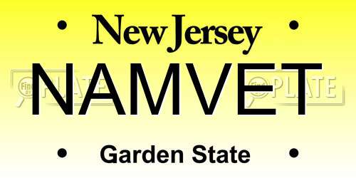 NAMVET New Jersey License Plate