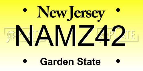 NAMZ42 New Jersey License Plate
