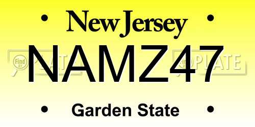 NAMZ47 New Jersey License Plate