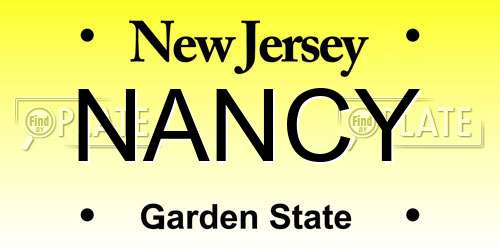 NANCY New Jersey License Plate