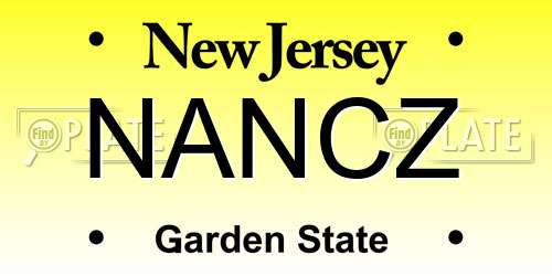 NANCZ New Jersey License Plate