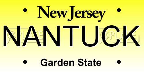 NANTUCK New Jersey License Plate