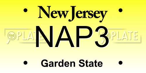 NAP3 New Jersey License Plate
