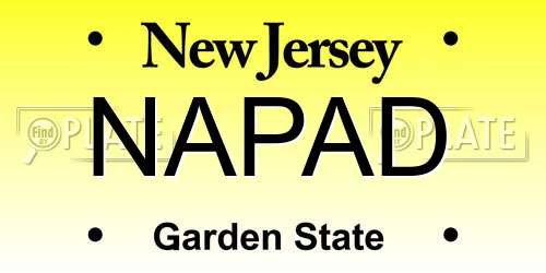 NAPAD New Jersey License Plate