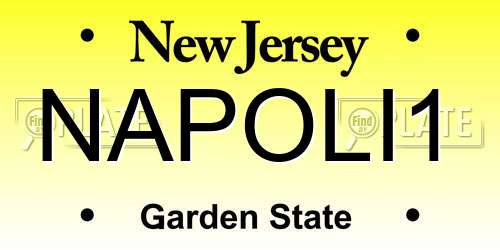 NAPOLI1 New Jersey License Plate