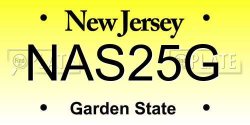 NAS25G New Jersey License Plate