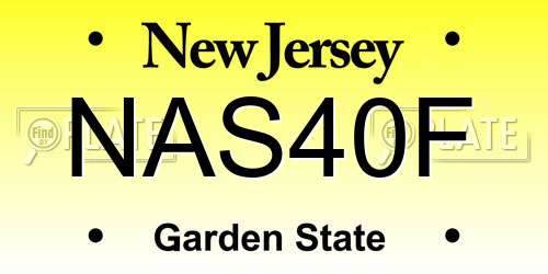 NAS40F New Jersey License Plate