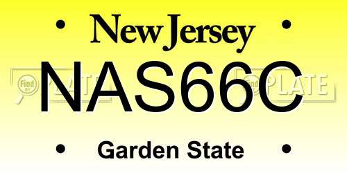 NAS66C New Jersey License Plate