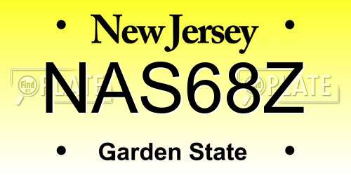 NAS68Z New Jersey License Plate