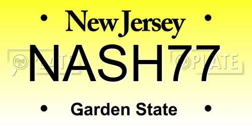 NASH77 New Jersey License Plate