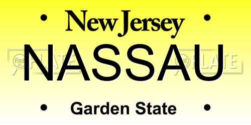 NASSAU New Jersey License Plate