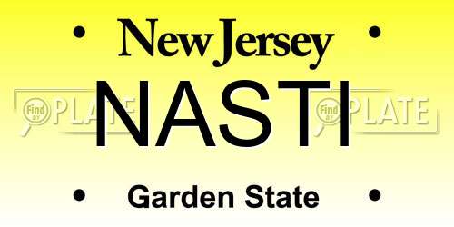 NASTI New Jersey License Plate