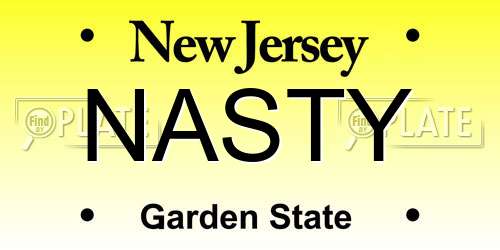 NASTY New Jersey License Plate