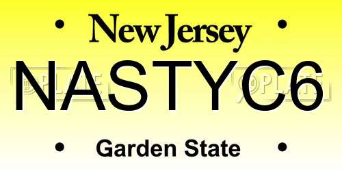 NASTYC6 New Jersey License Plate