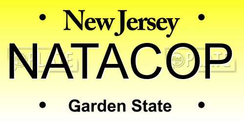 NATACOP New Jersey License Plate