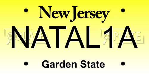 NATAL1A New Jersey License Plate