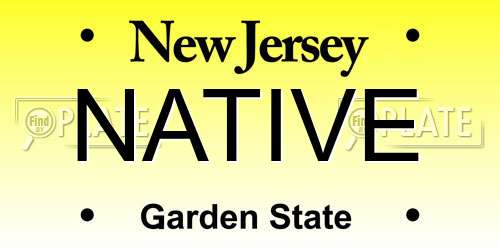 NATIVE New Jersey License Plate