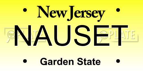 NAUSET New Jersey License Plate