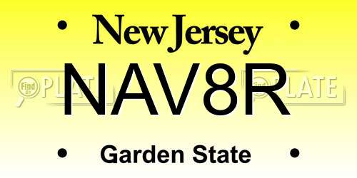 NAV8R New Jersey License Plate