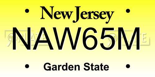 NAW65M New Jersey License Plate