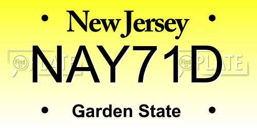 NAY71D New Jersey License Plate