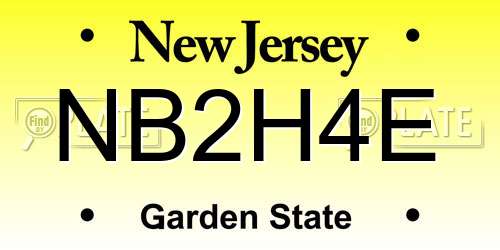 NB2H4E New Jersey License Plate
