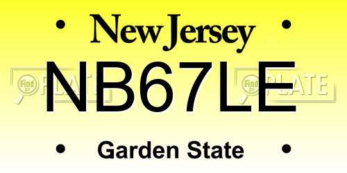 NB67LE New Jersey License Plate
