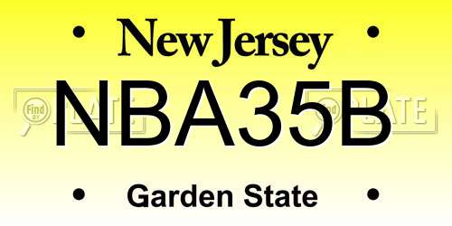 NBA35B New Jersey License Plate