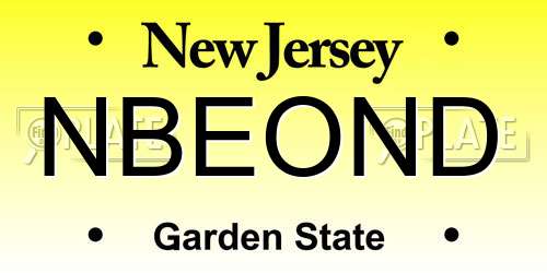NBEOND New Jersey License Plate