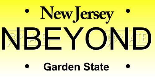 NBEYOND New Jersey License Plate