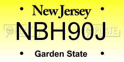 NBH90J New Jersey License Plate