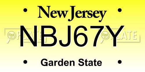 NBJ67Y New Jersey License Plate