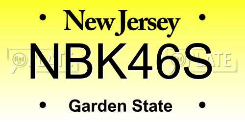 NBK46S New Jersey License Plate