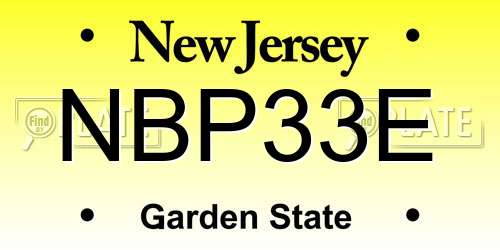 NBP33E New Jersey License Plate