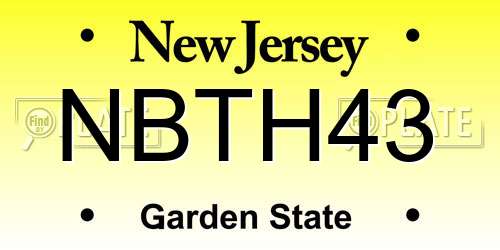NBTH43 New Jersey License Plate