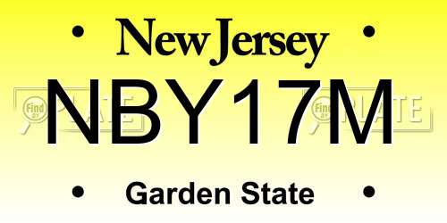 NBY17M New Jersey License Plate