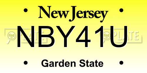 NBY41U New Jersey License Plate