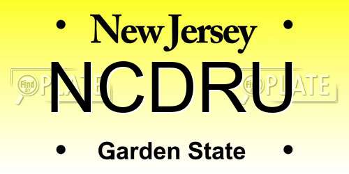 NCDRU New Jersey License Plate