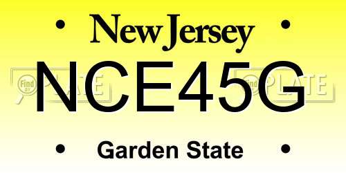 NCE45G New Jersey License Plate