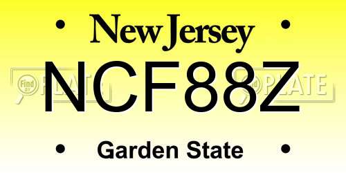 NCF88Z New Jersey License Plate