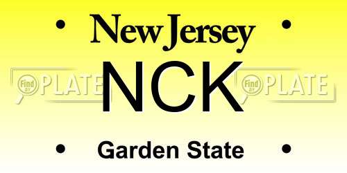 NCK New Jersey License Plate