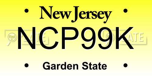 NCP99K New Jersey License Plate
