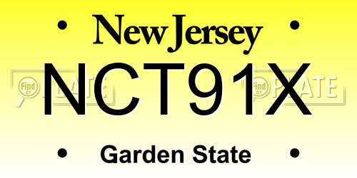 NCT91X New Jersey License Plate