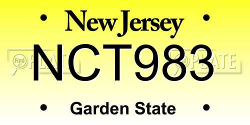 NCT983 New Jersey License Plate