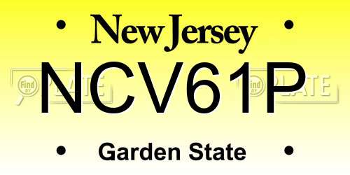 NCV61P New Jersey License Plate