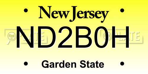 ND2B0H New Jersey License Plate
