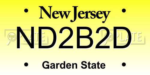 ND2B2D New Jersey License Plate